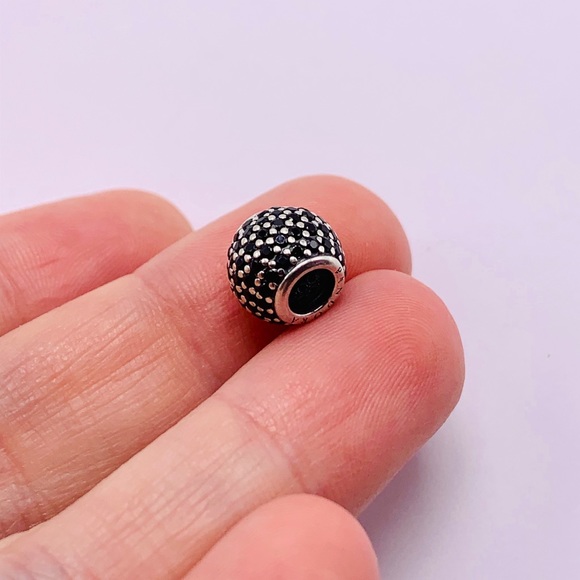 EUC Pandora 791051NCK Sterling Silver Pave Lights Bead w/ Black Nano Crystal - Picture 3 of 12